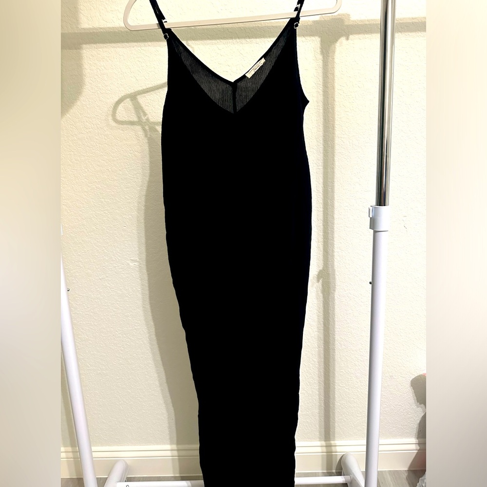 Lovestitch Gauze Maxi Dress Black With Pockets